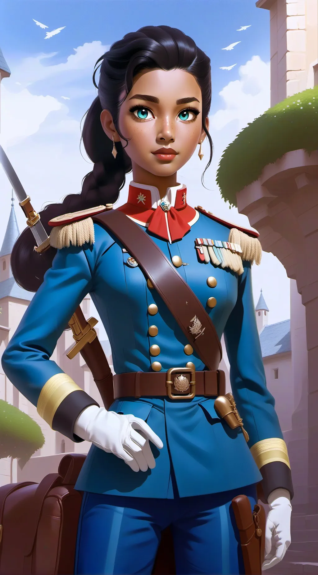 ai character: Lt Gin NF. background