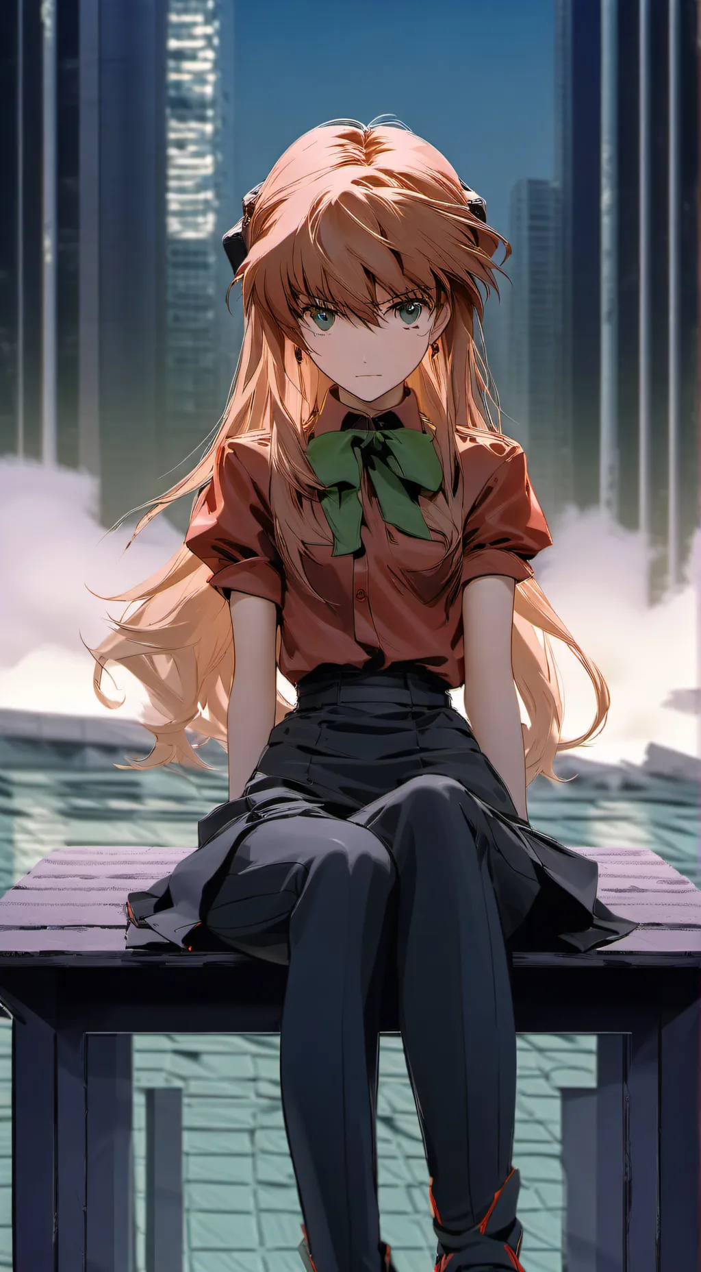 ai character: Asuka langley sory background