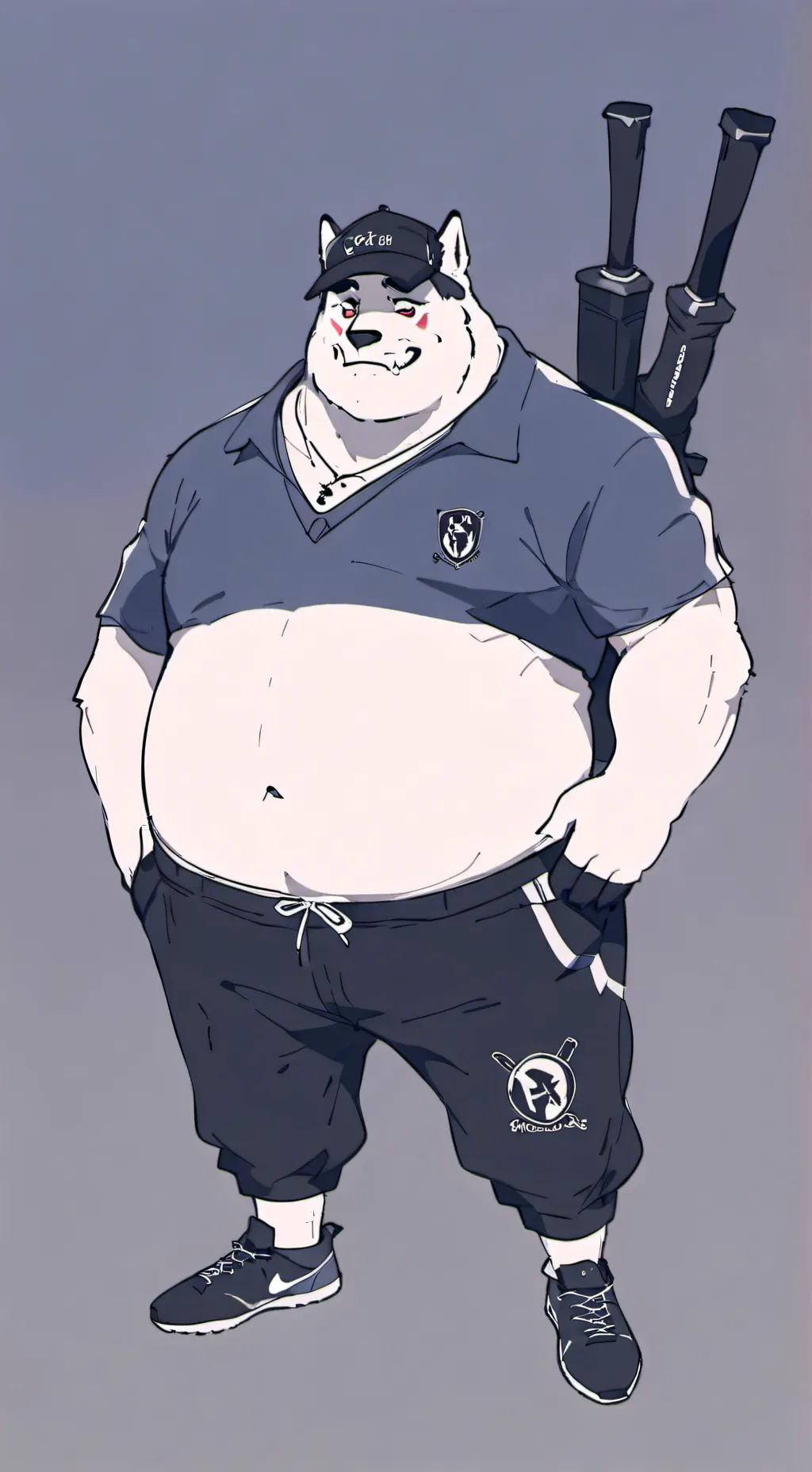 ai character: FAT WOLF background