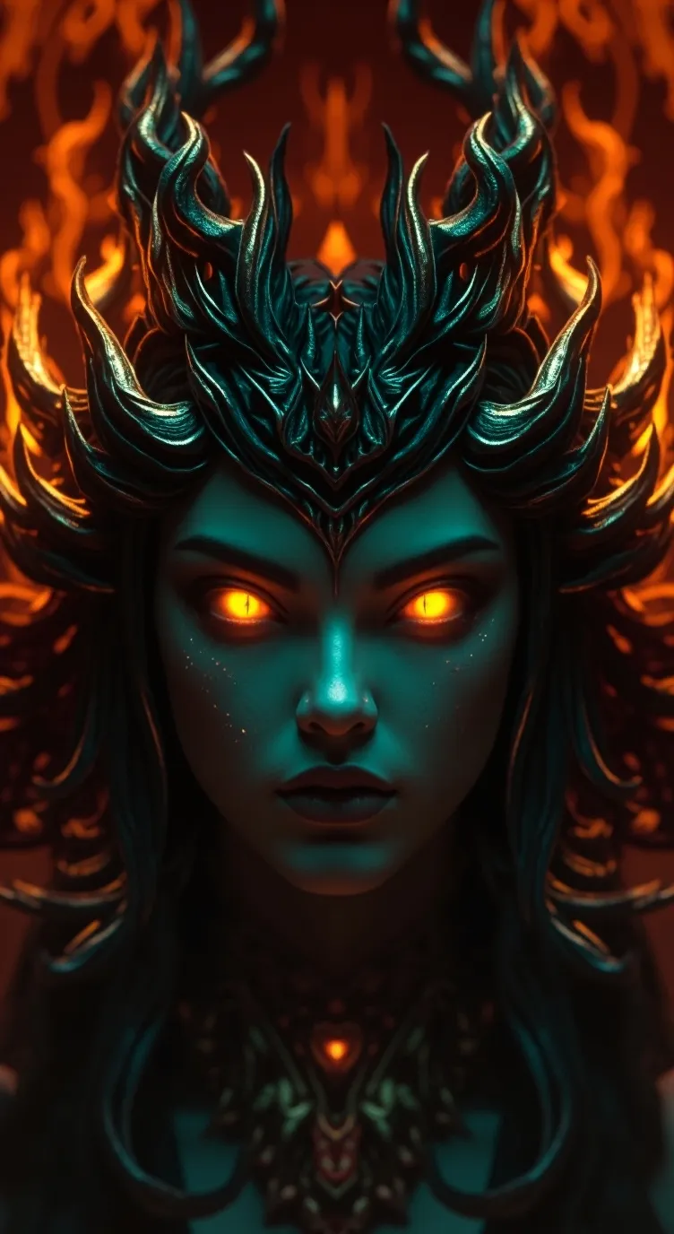 ai character: Lilith Shadowflame background