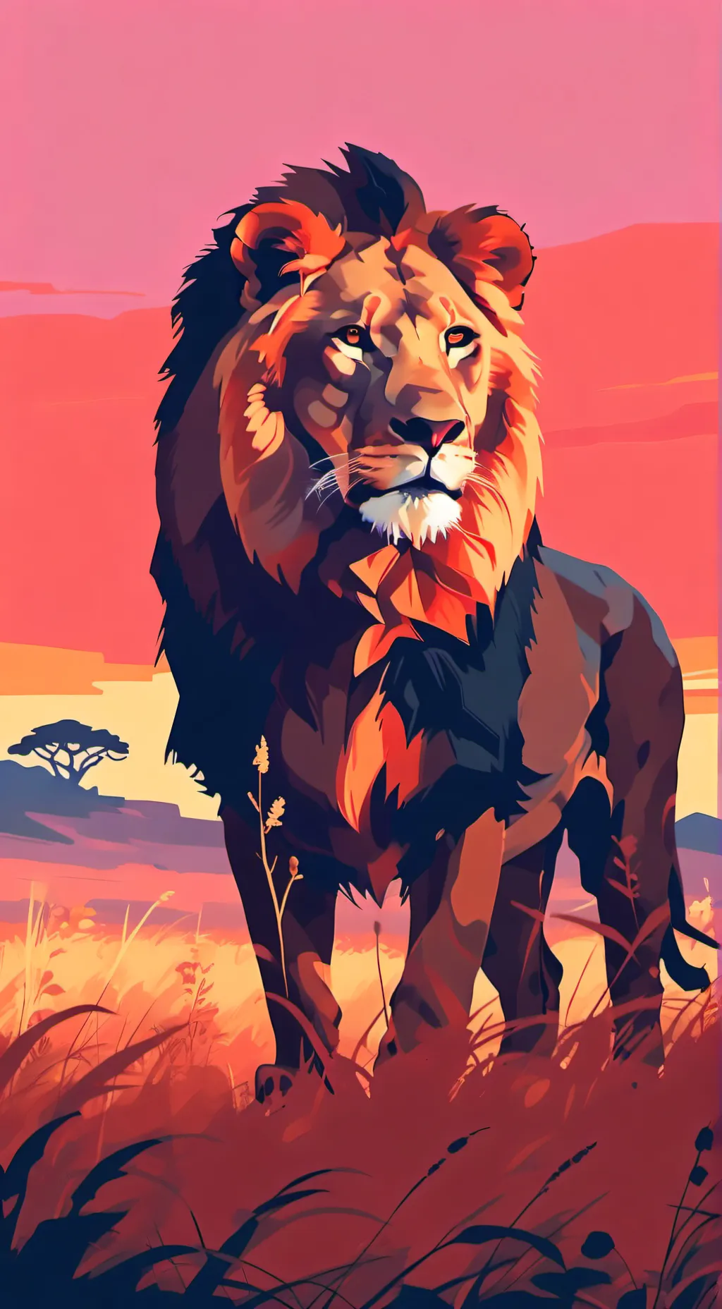 ai character: Un Lion background