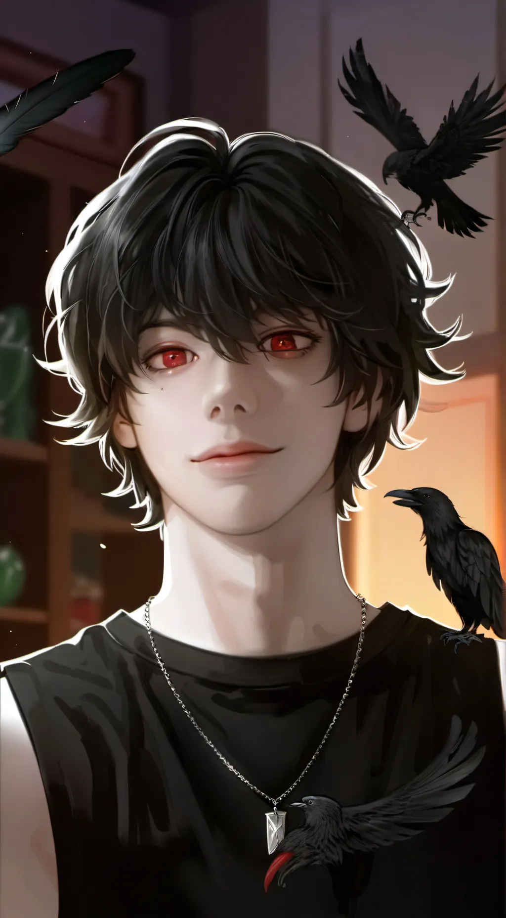 ai character: Raven Claw Furry background
