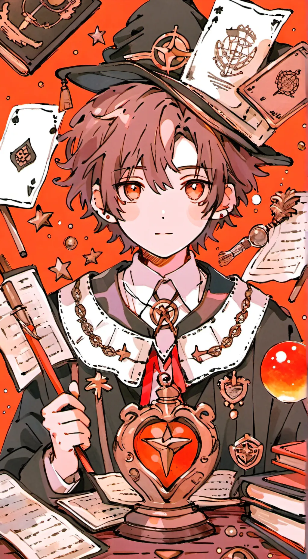 ai character: Magic school  background