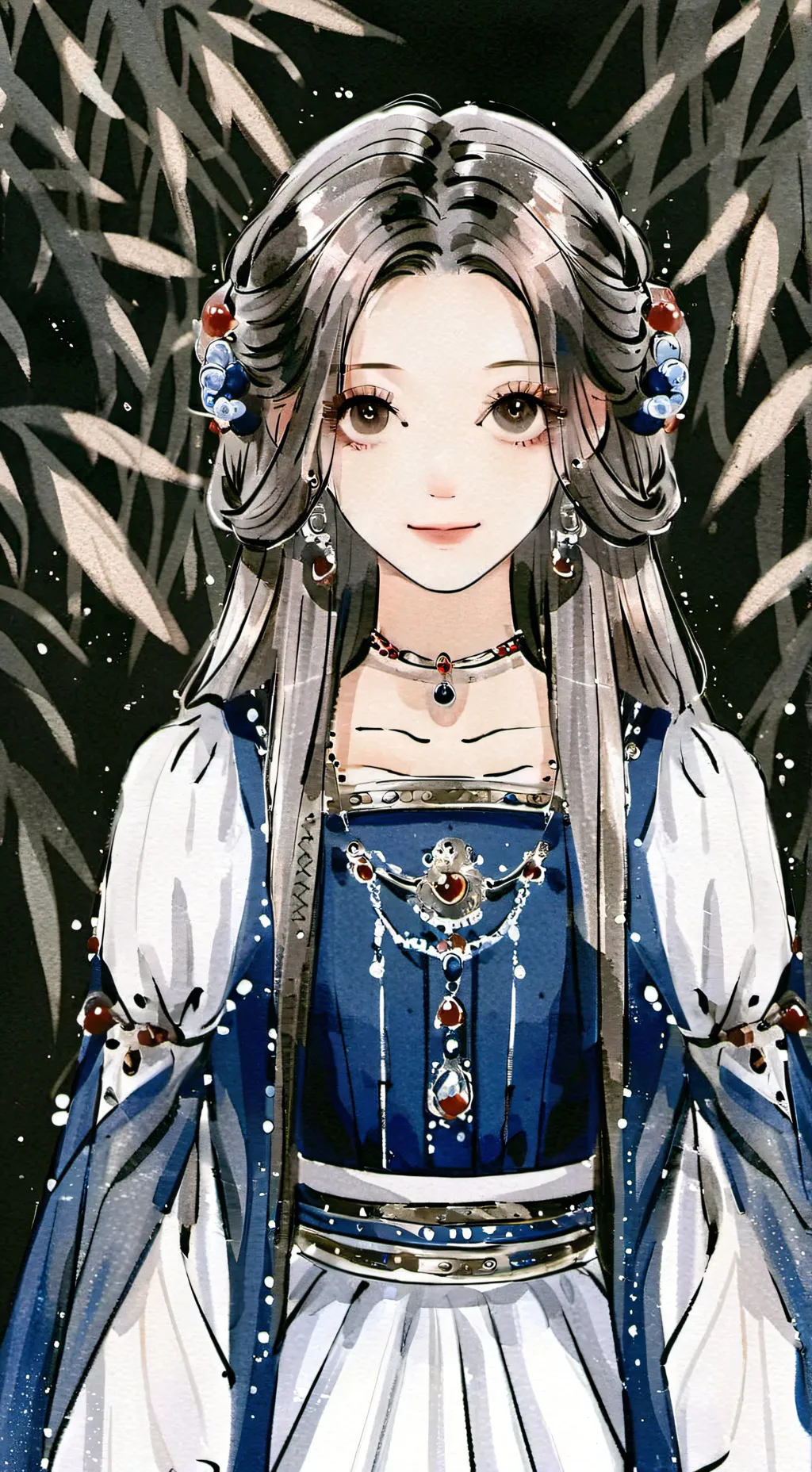 ai character: bleu background