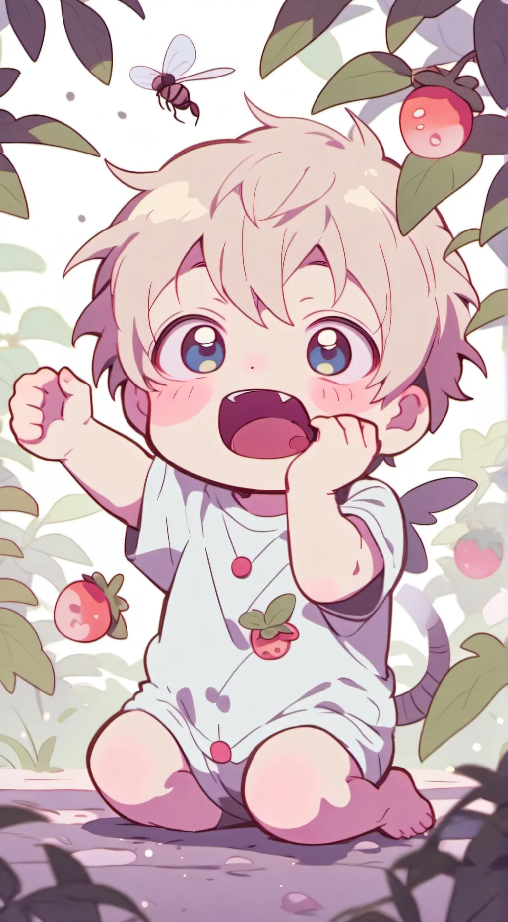 ai character: random baby  background