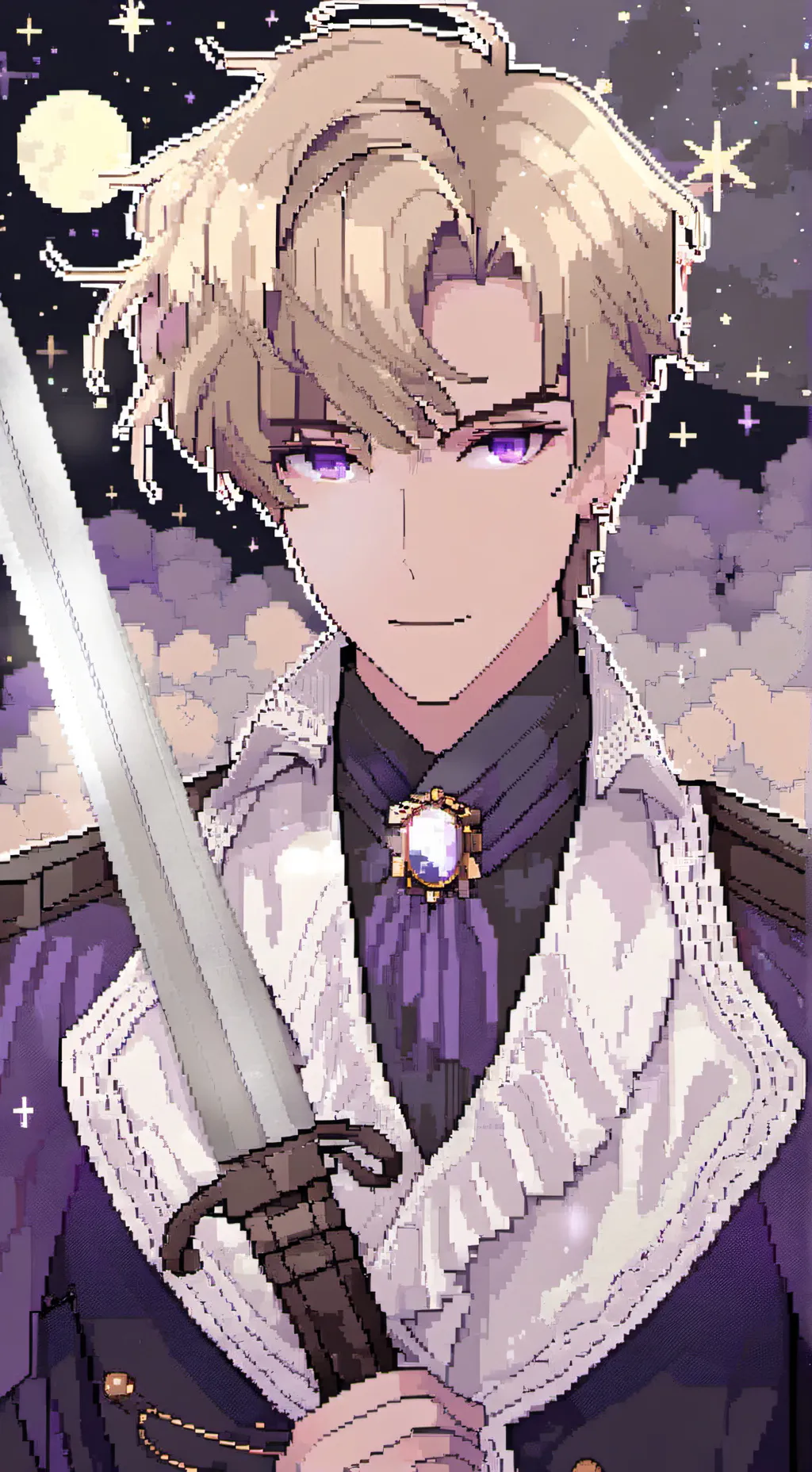 ai character: Purpled background