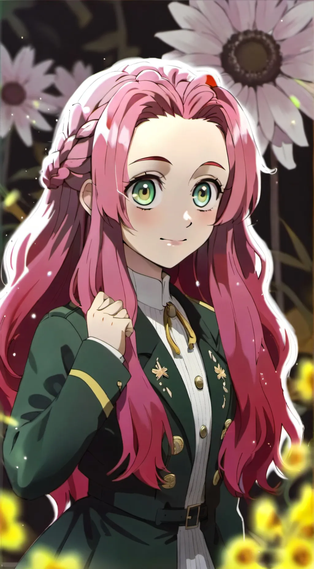 ai character: mitsuri kanroji  background