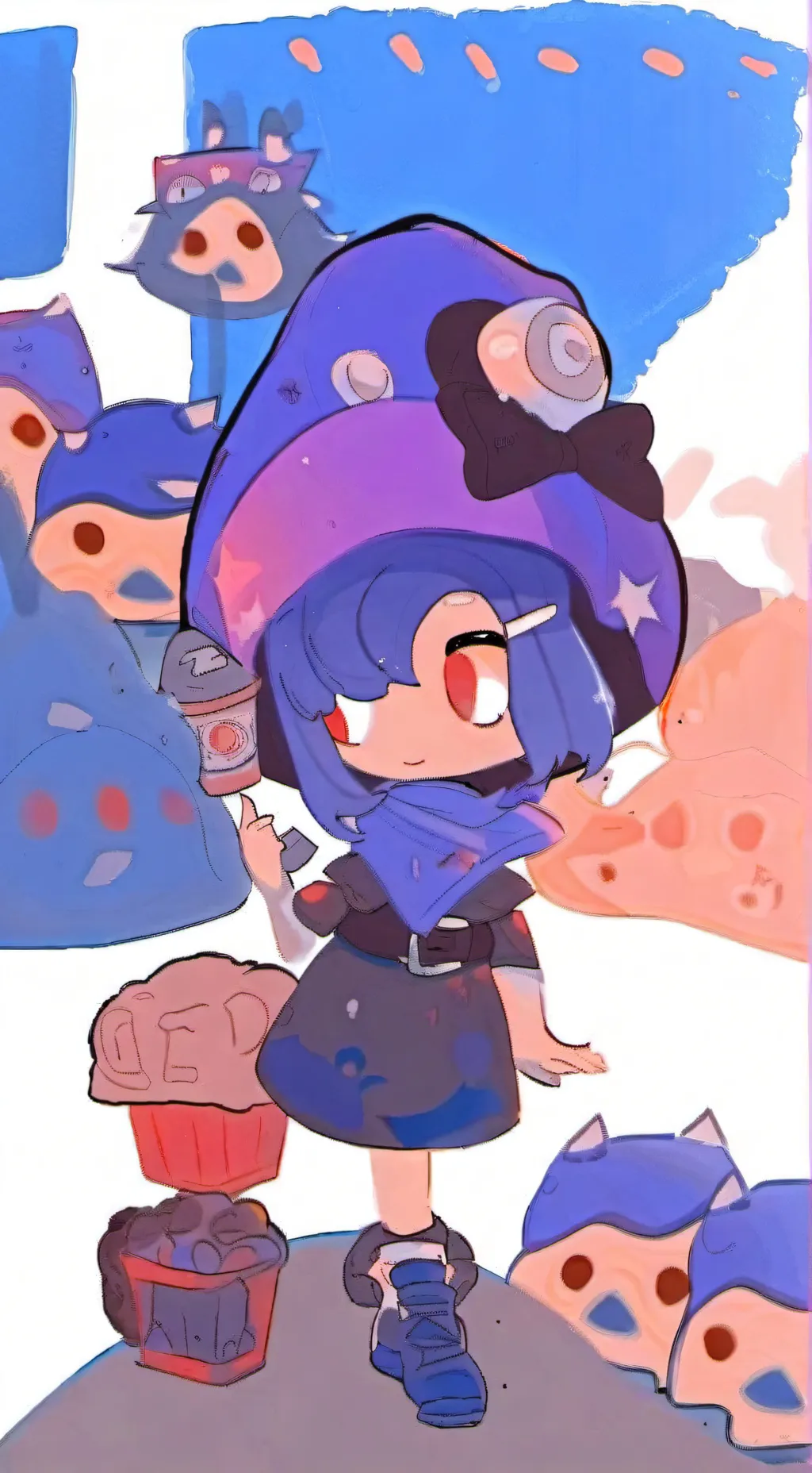 ai character: sonadow ❤️💙🖤 background