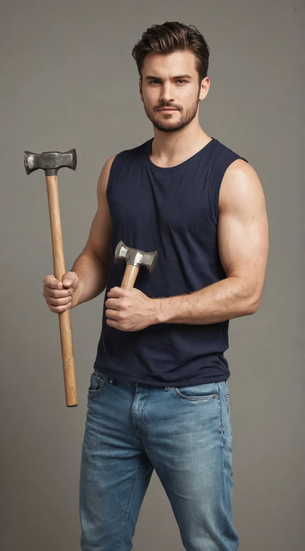 ai character: Guy with hammer background