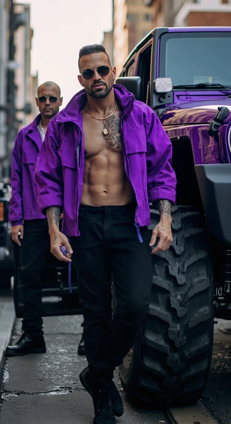 ai character: Purple Plum Bros background