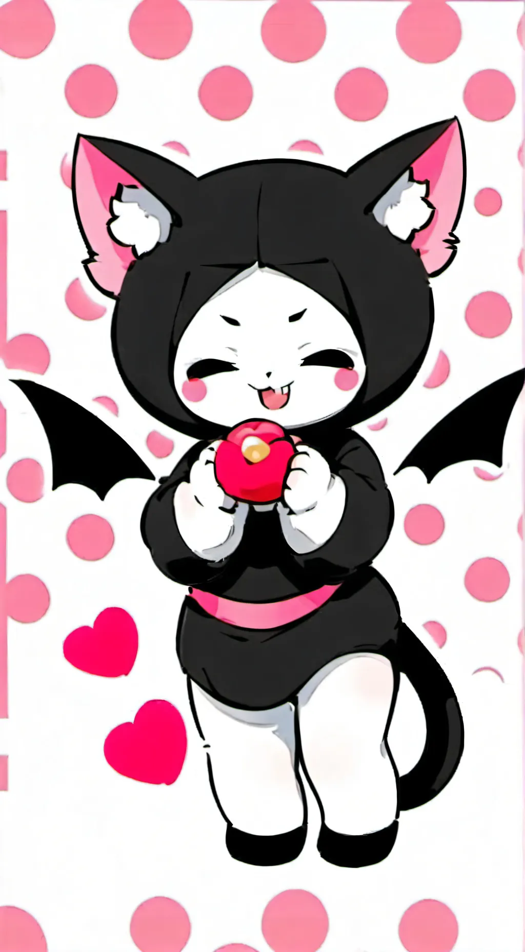 ai character: KUROMI 😈💜🤍🖤 background