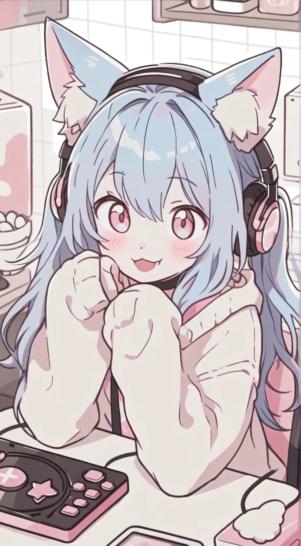 ai character: BlueFuzz the Streaming Spirit background