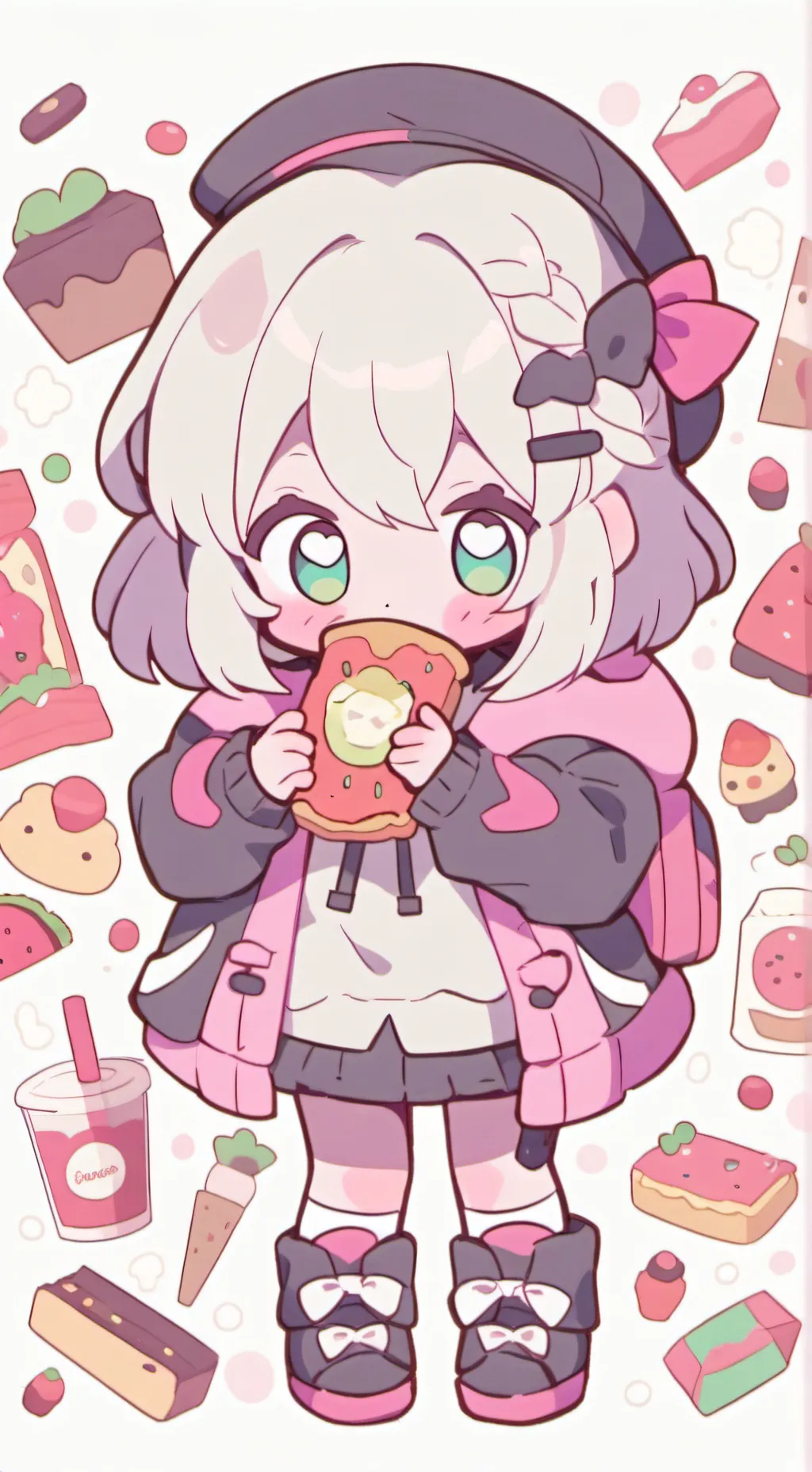ai character: SPR junk food background