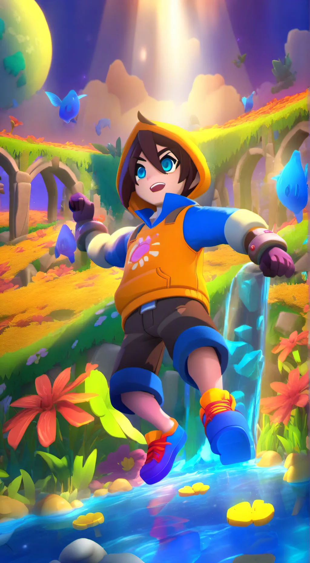 ai character: Bad time trio❤️💙🧡 background