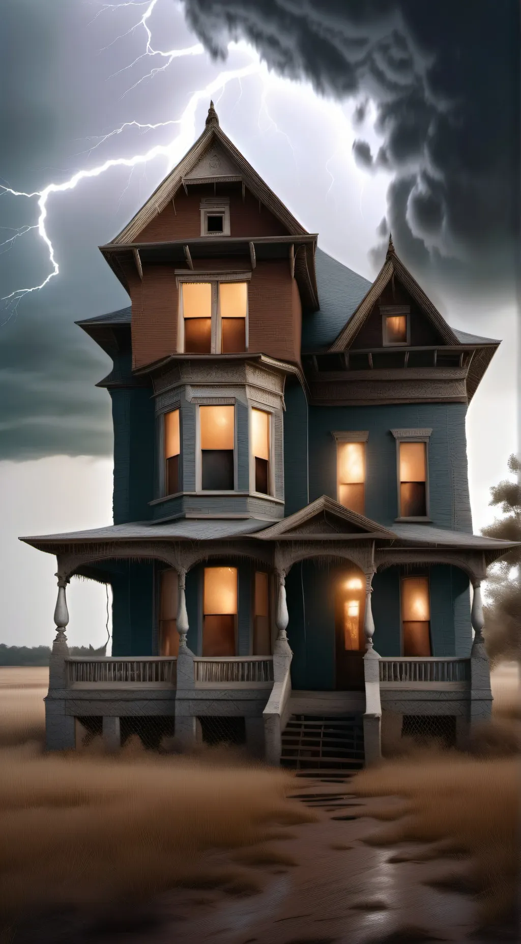 ai character: haunted house background