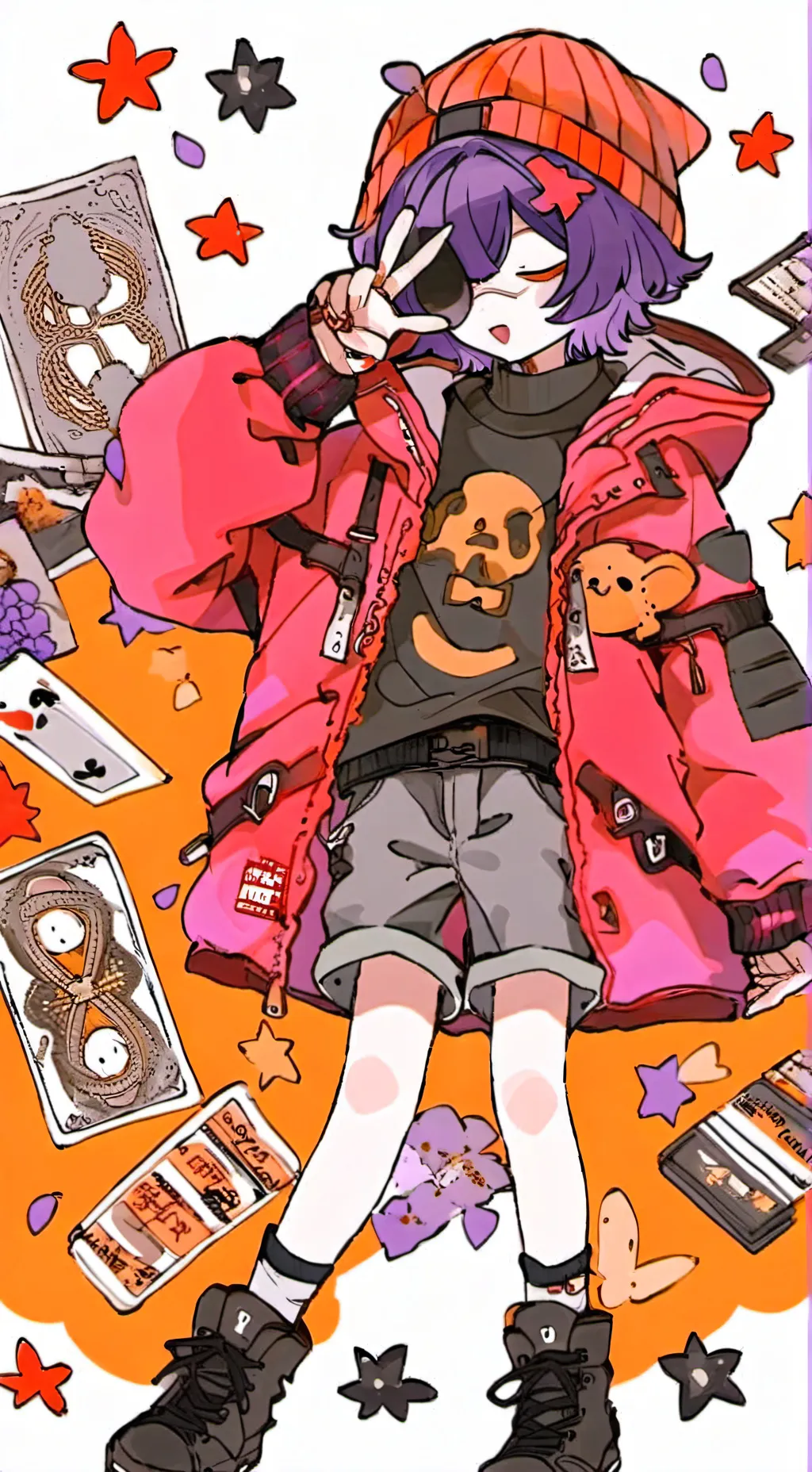 ai character: uzi x V background