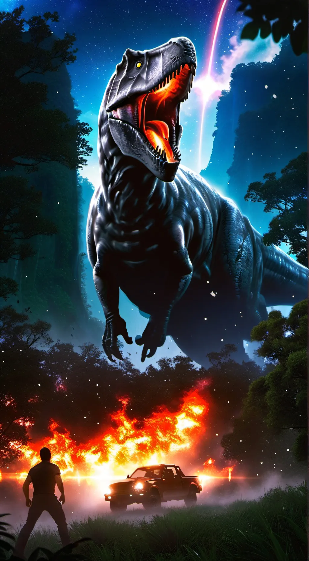 ai character: Jurassic supernova background