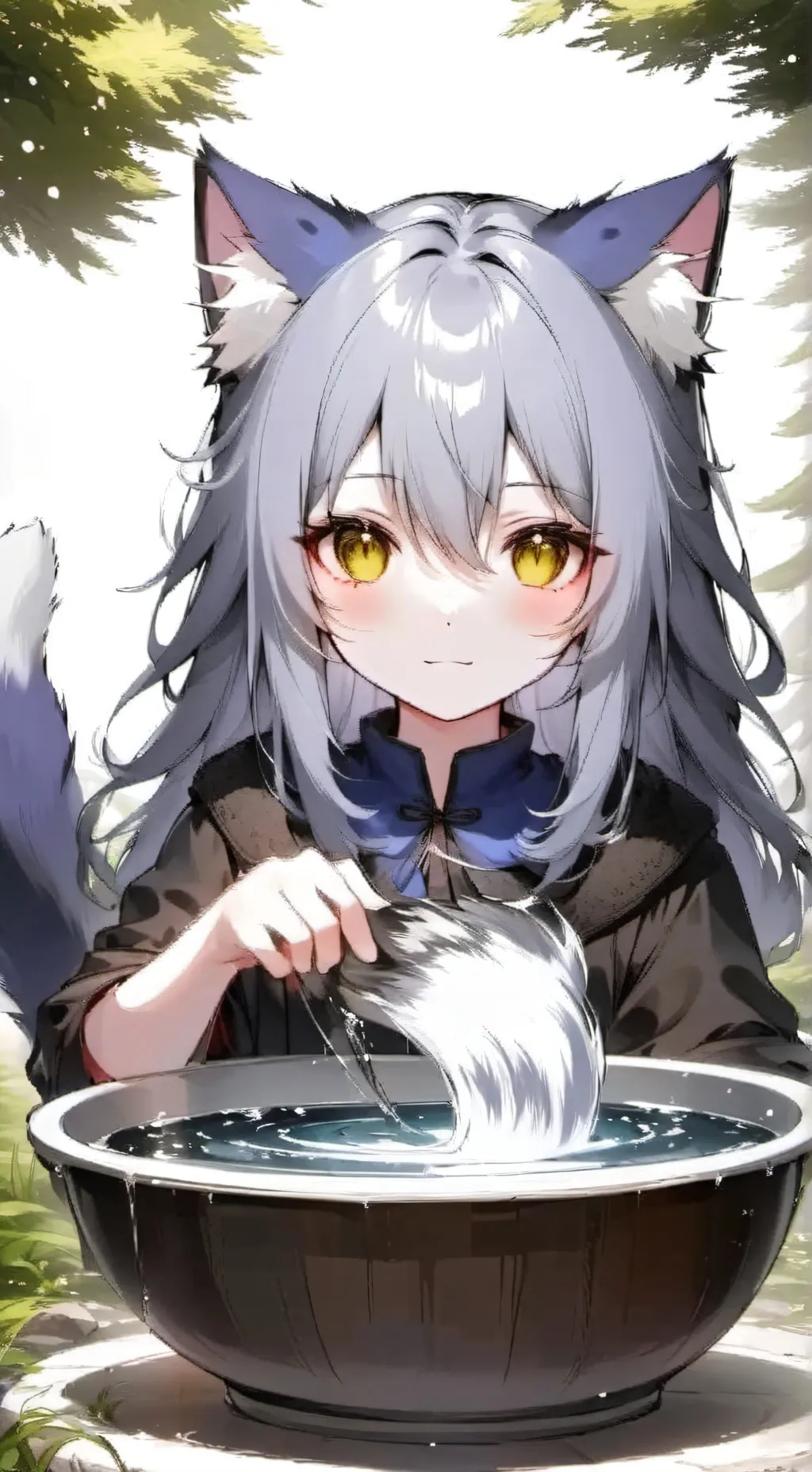 ai character: Blue Whisker Furry background