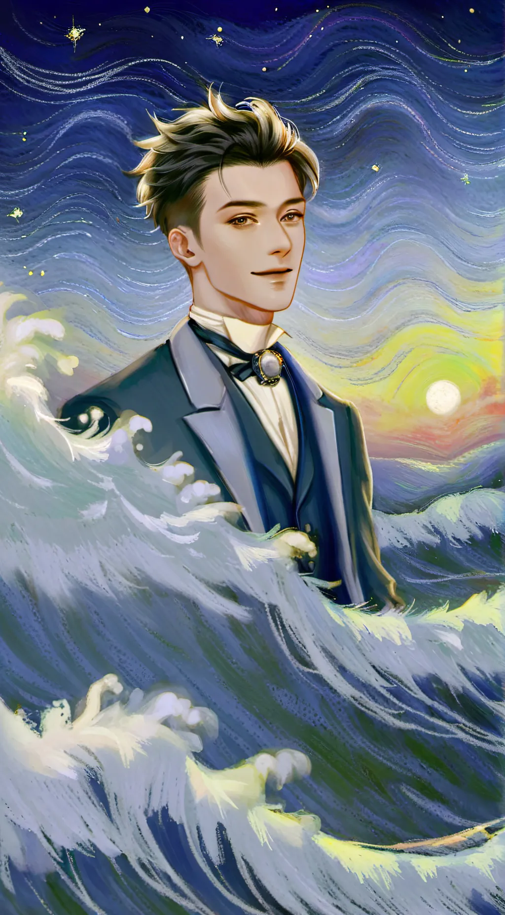 ai character: Elyas Starwave background