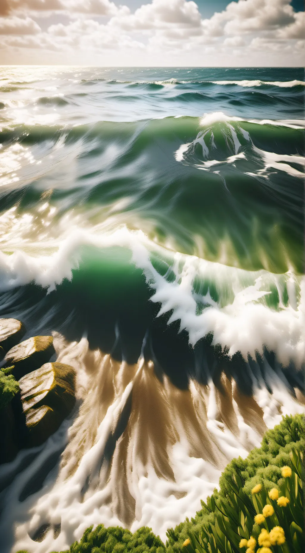 ai character: Maya but ocean background