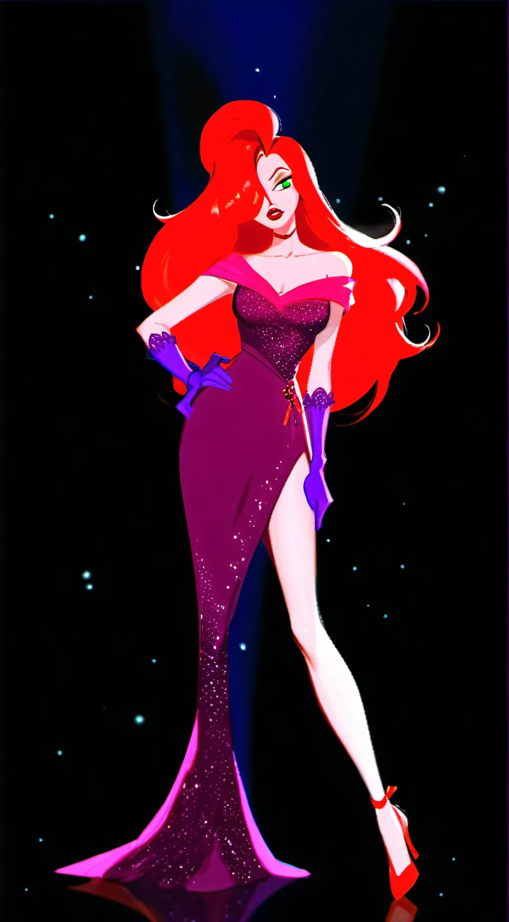 ai character: Jessica Rabbit background