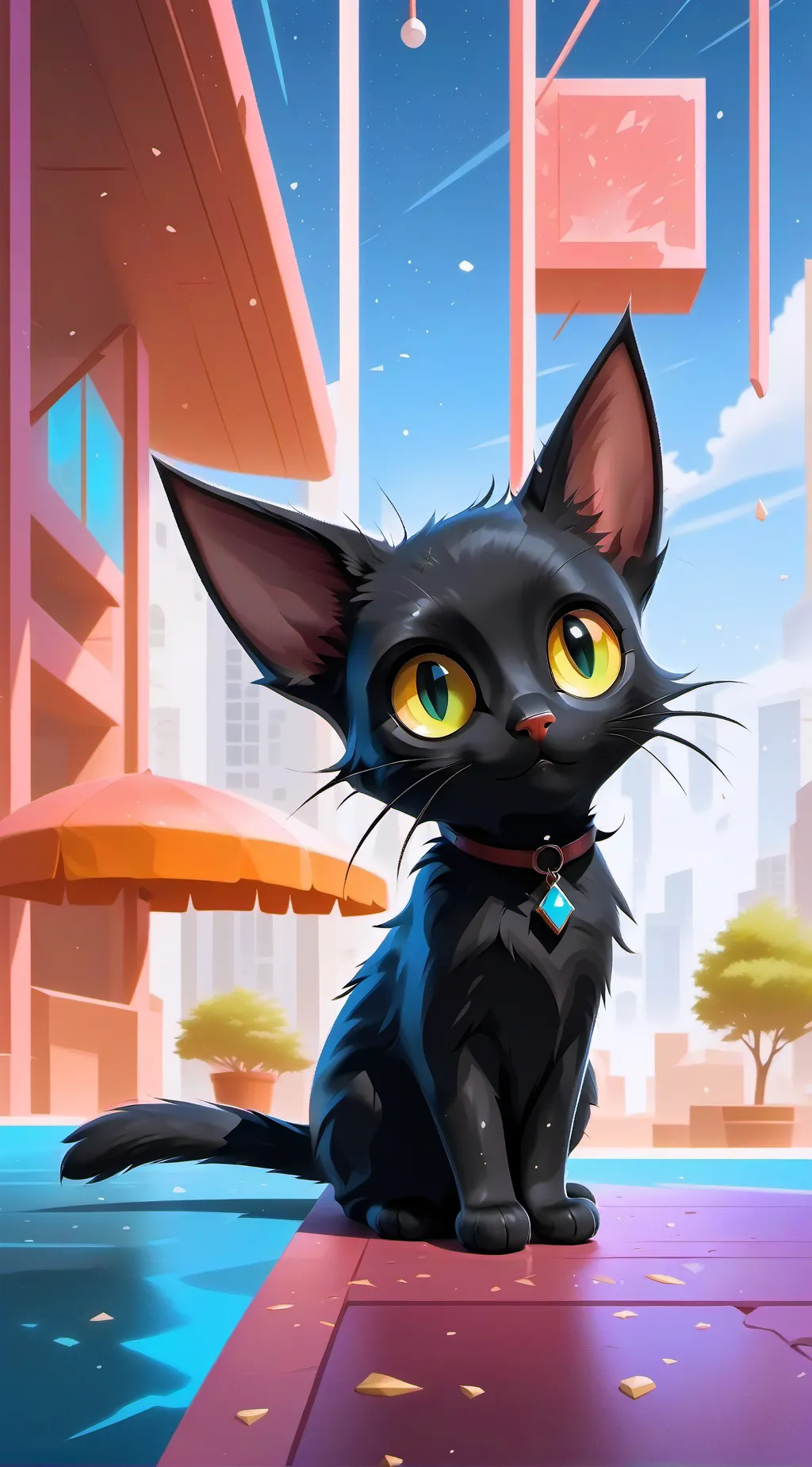 ai character: A cat story background