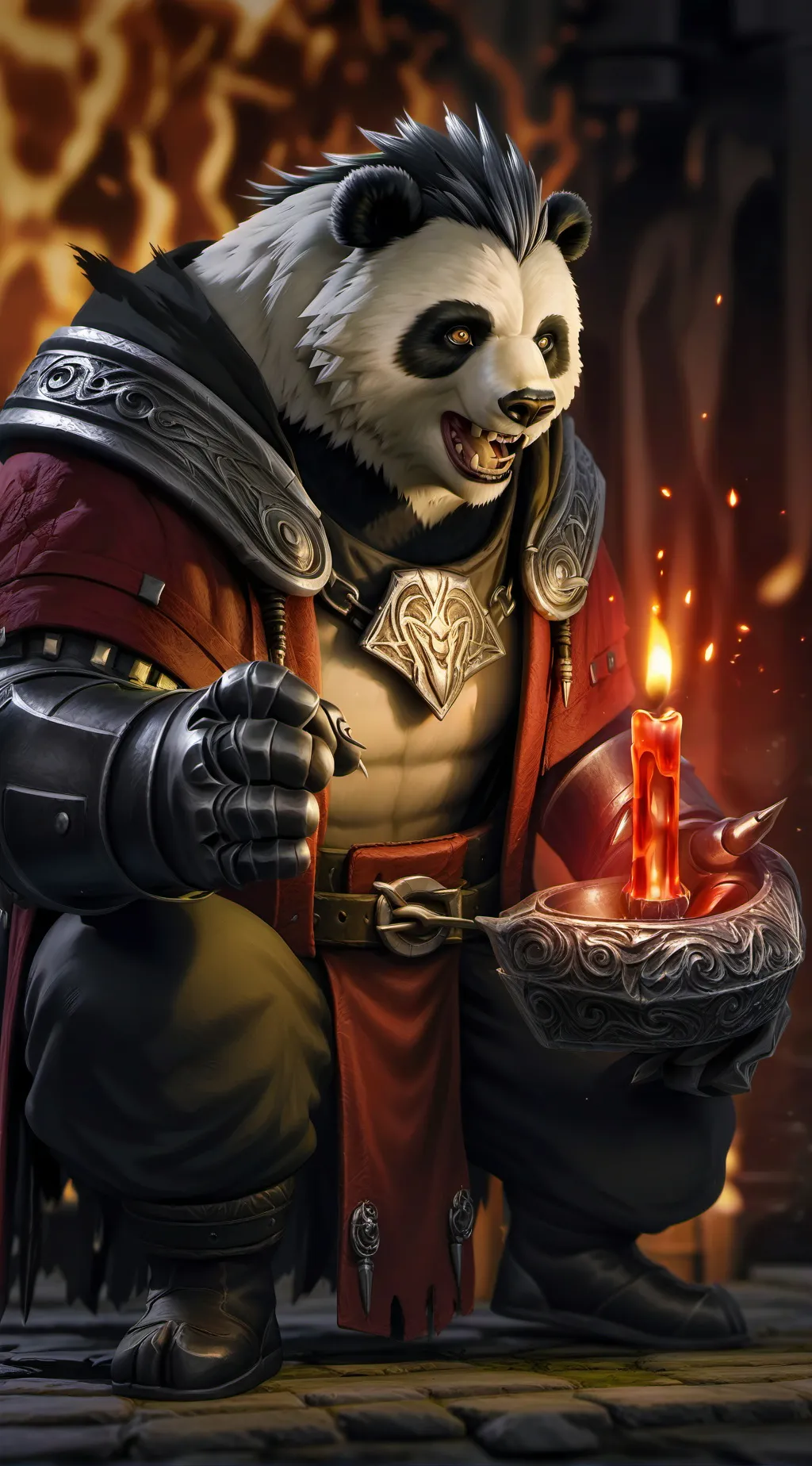 ai character: pandamann background