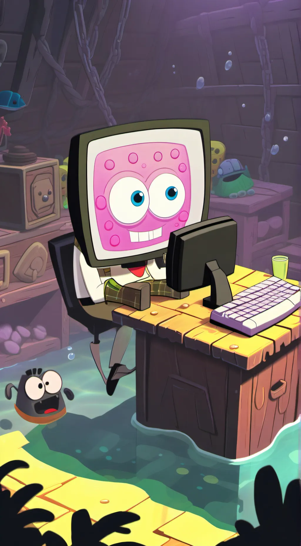 ai character: Spongebob Fall Guy background