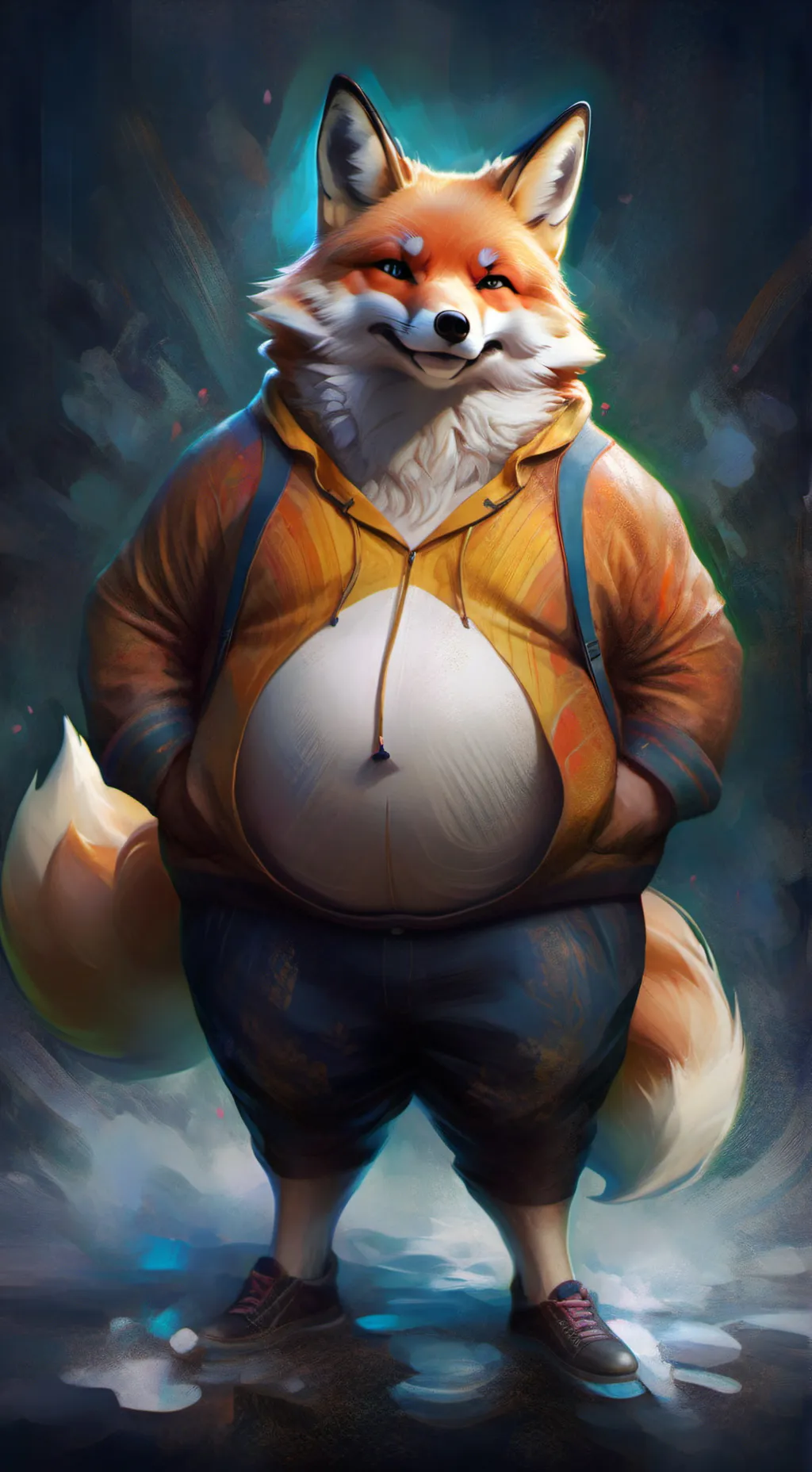 ai character: FAT FOX background