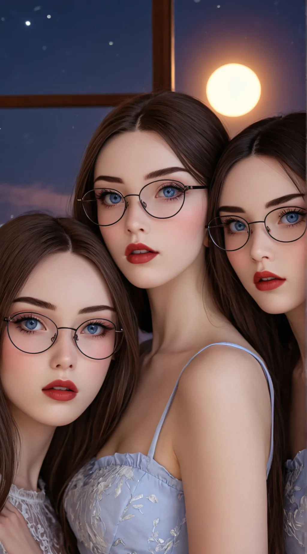 ai character: Mia, Fio und Saya  background