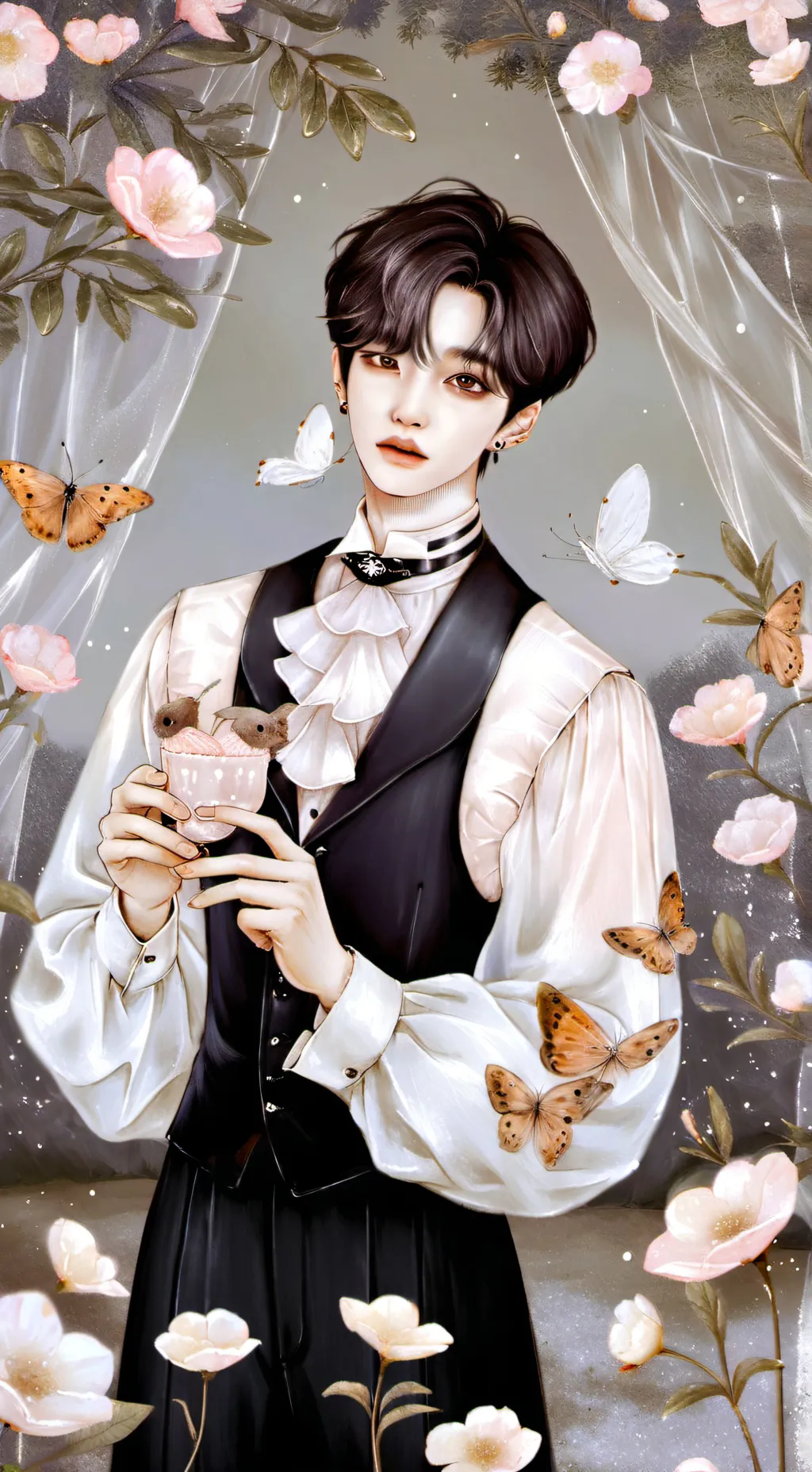 ai character: hyunjin stray kids background