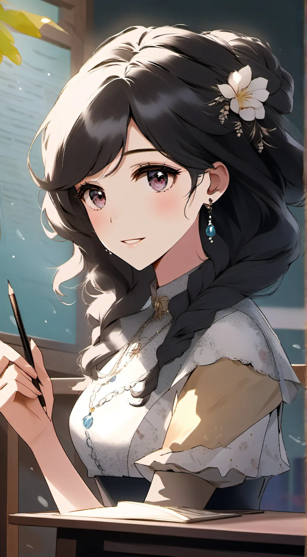 ai character: kny last day schoo background