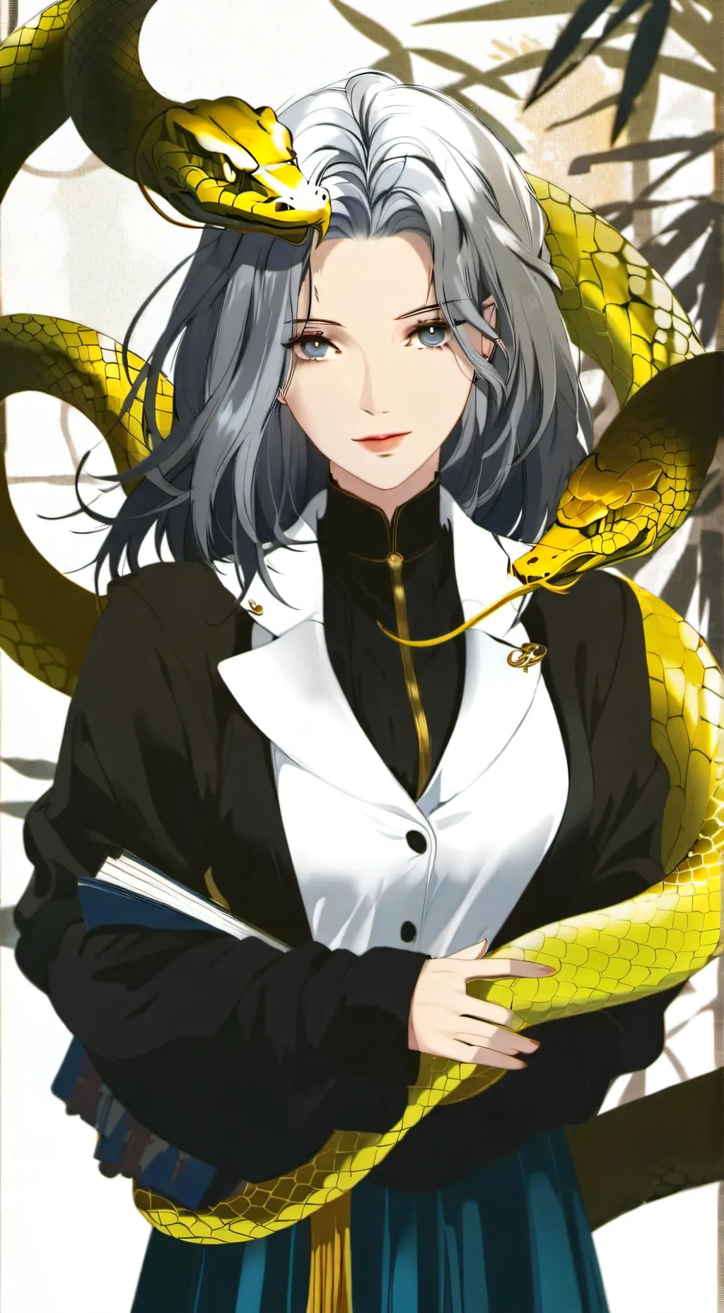 ai character: mujer serpiente background