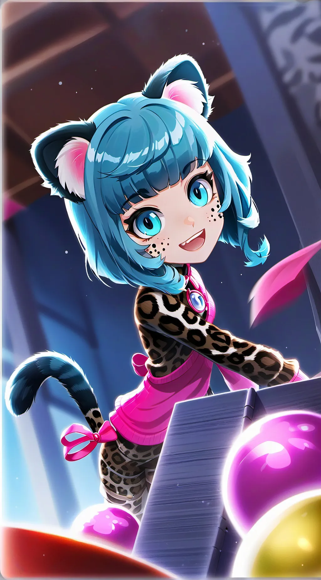 ai character: Leopard Furry Spirit background