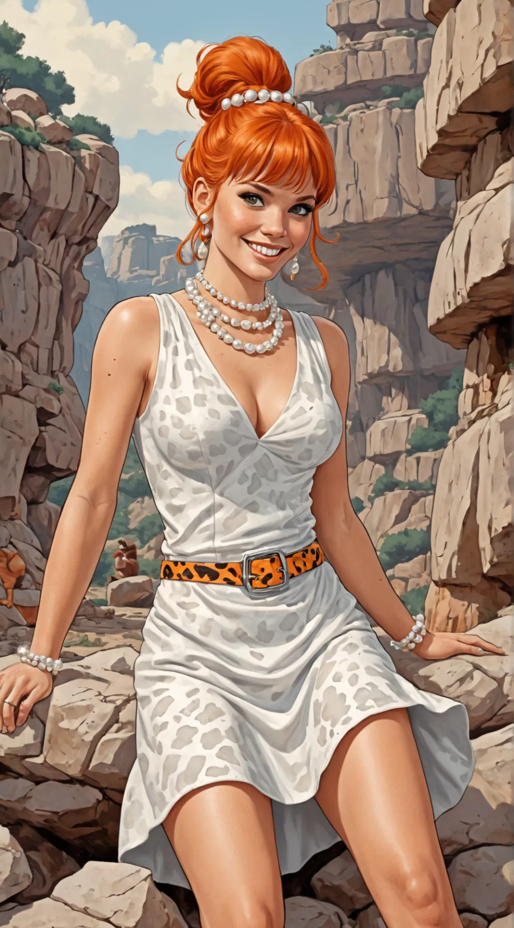 ai character: Wilma Flintstone background
