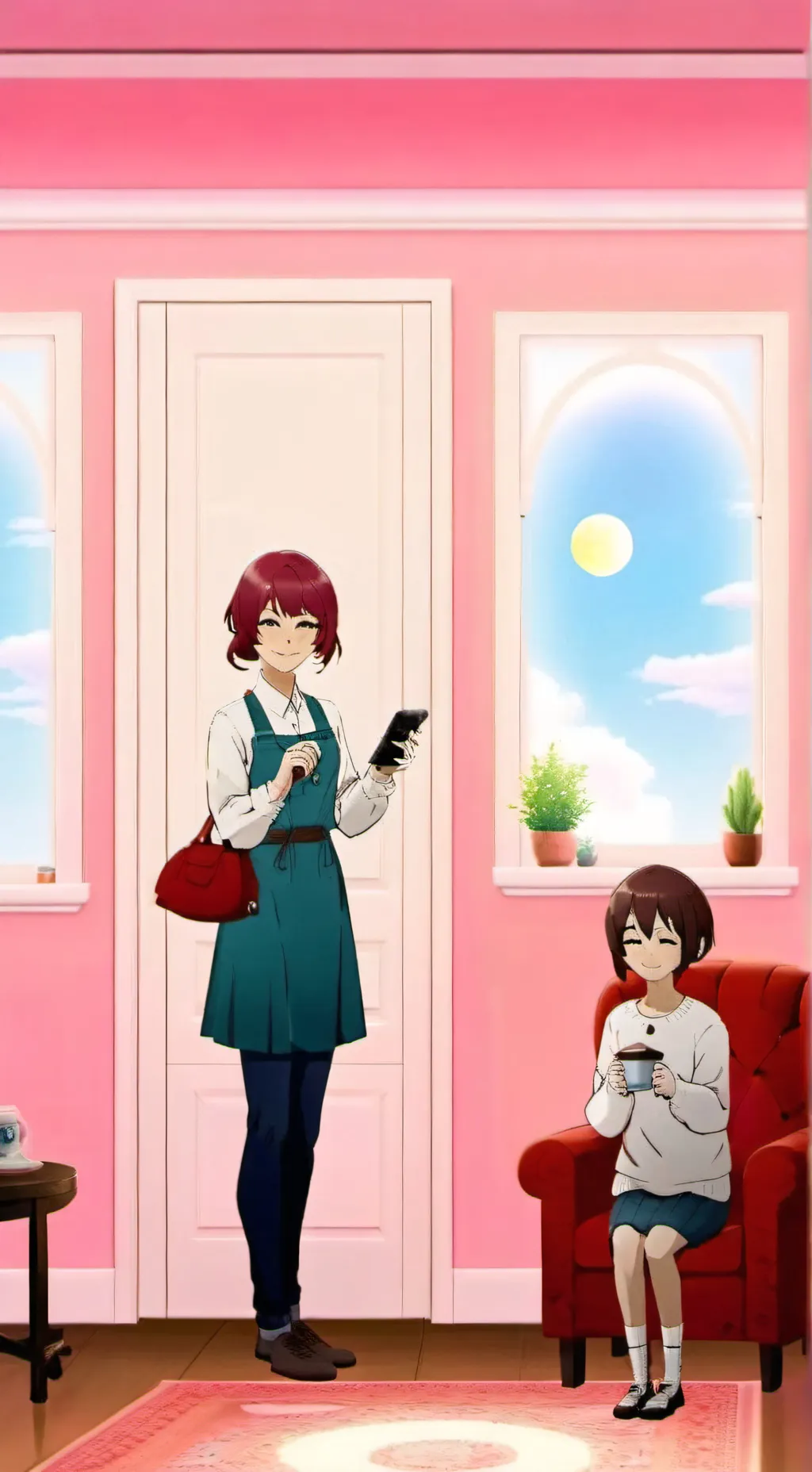 ai character: flanny and mom background