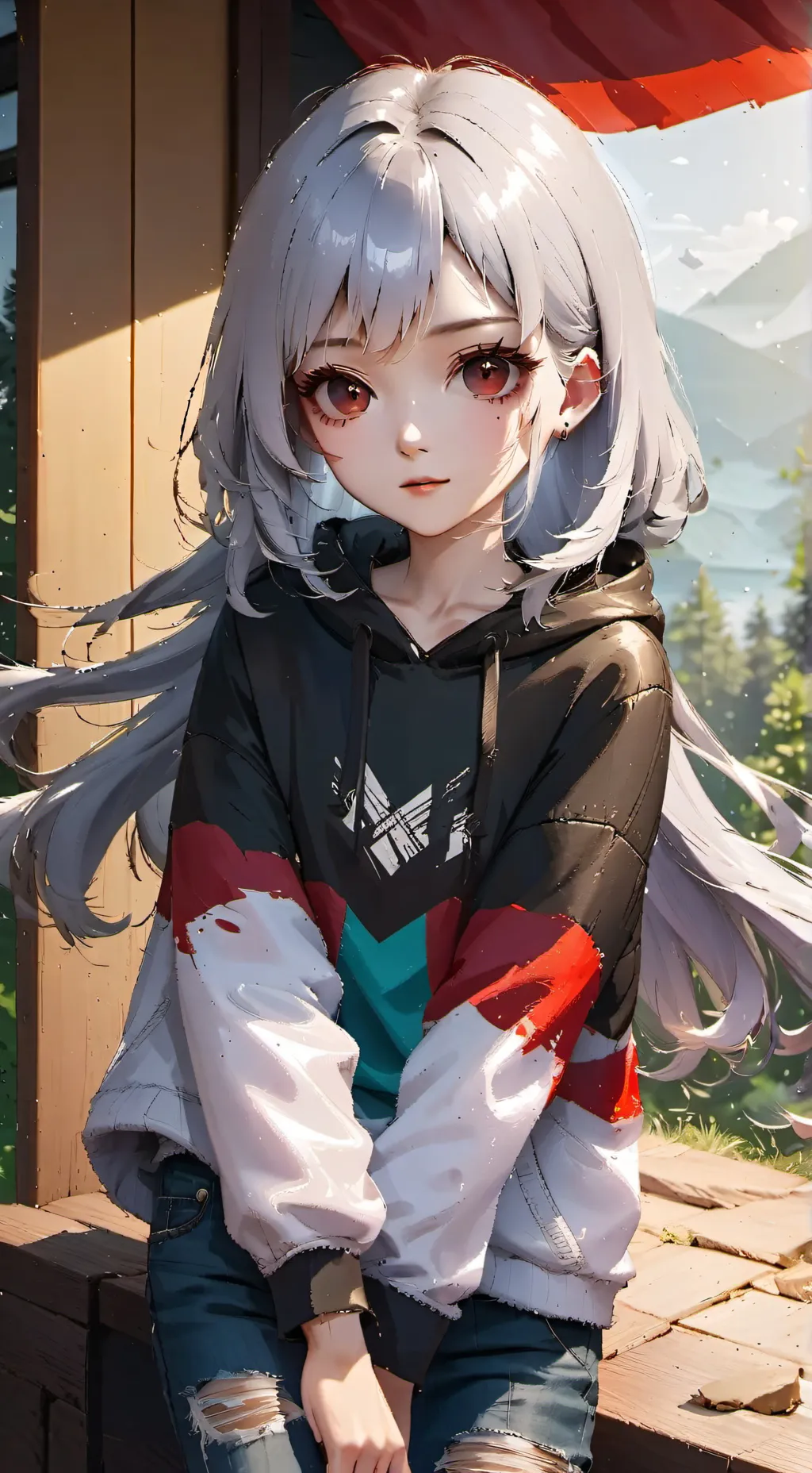 ai character: moon background