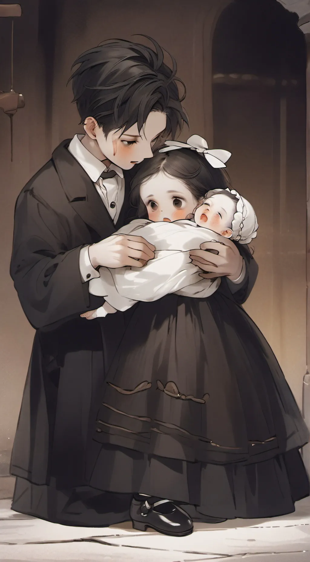 ai character: Baby factory background