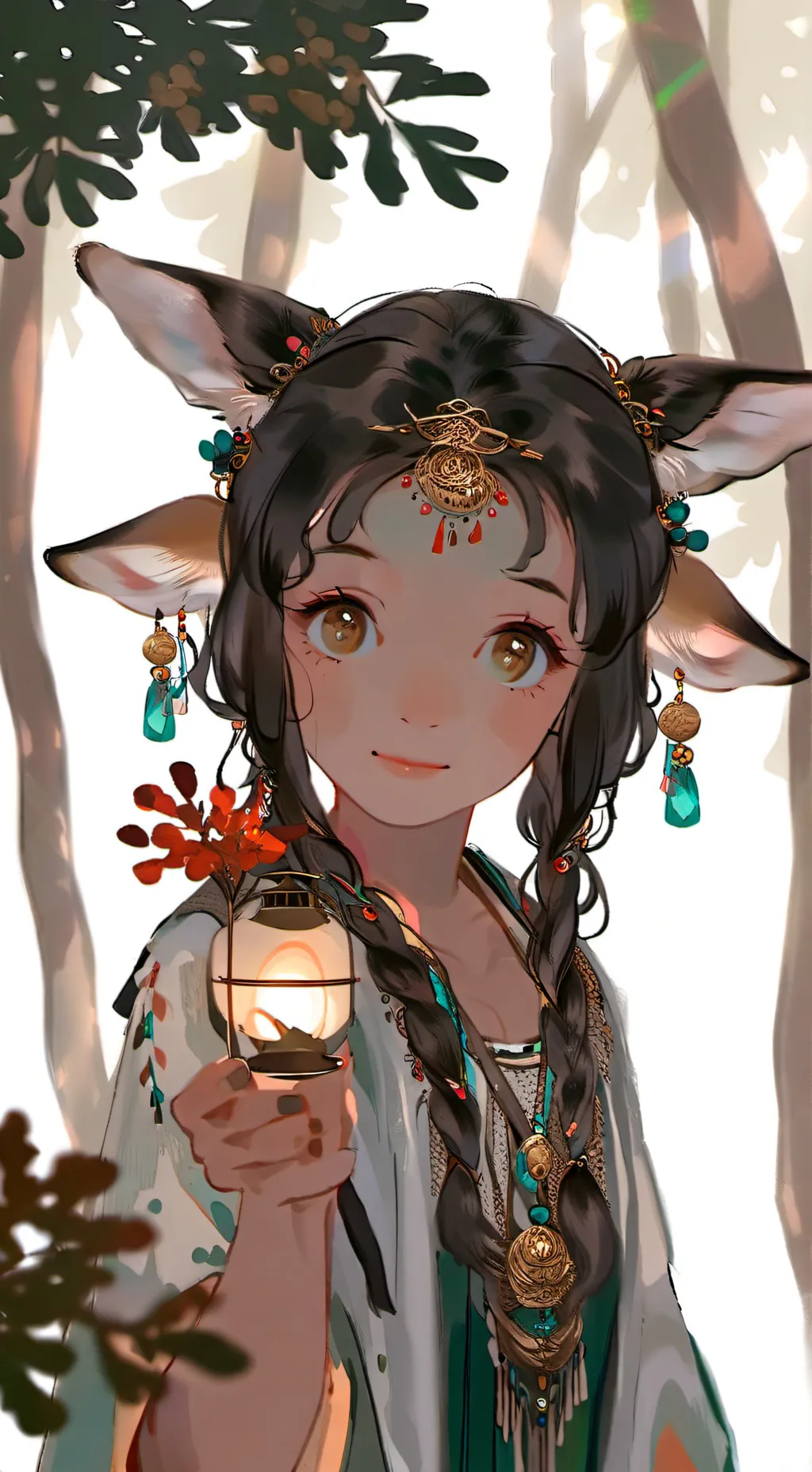 ai character: Dappled Fawn Spirit background