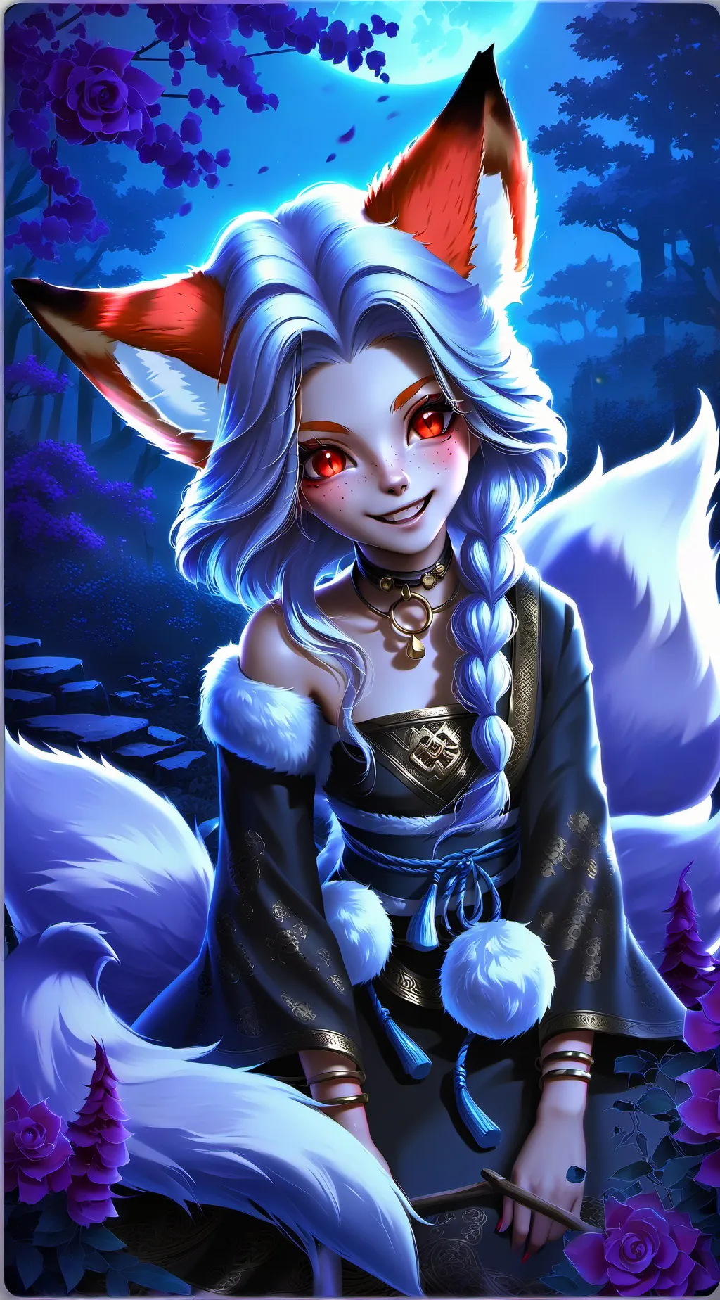 ai character: Fenrir the Red Fox Spirit background