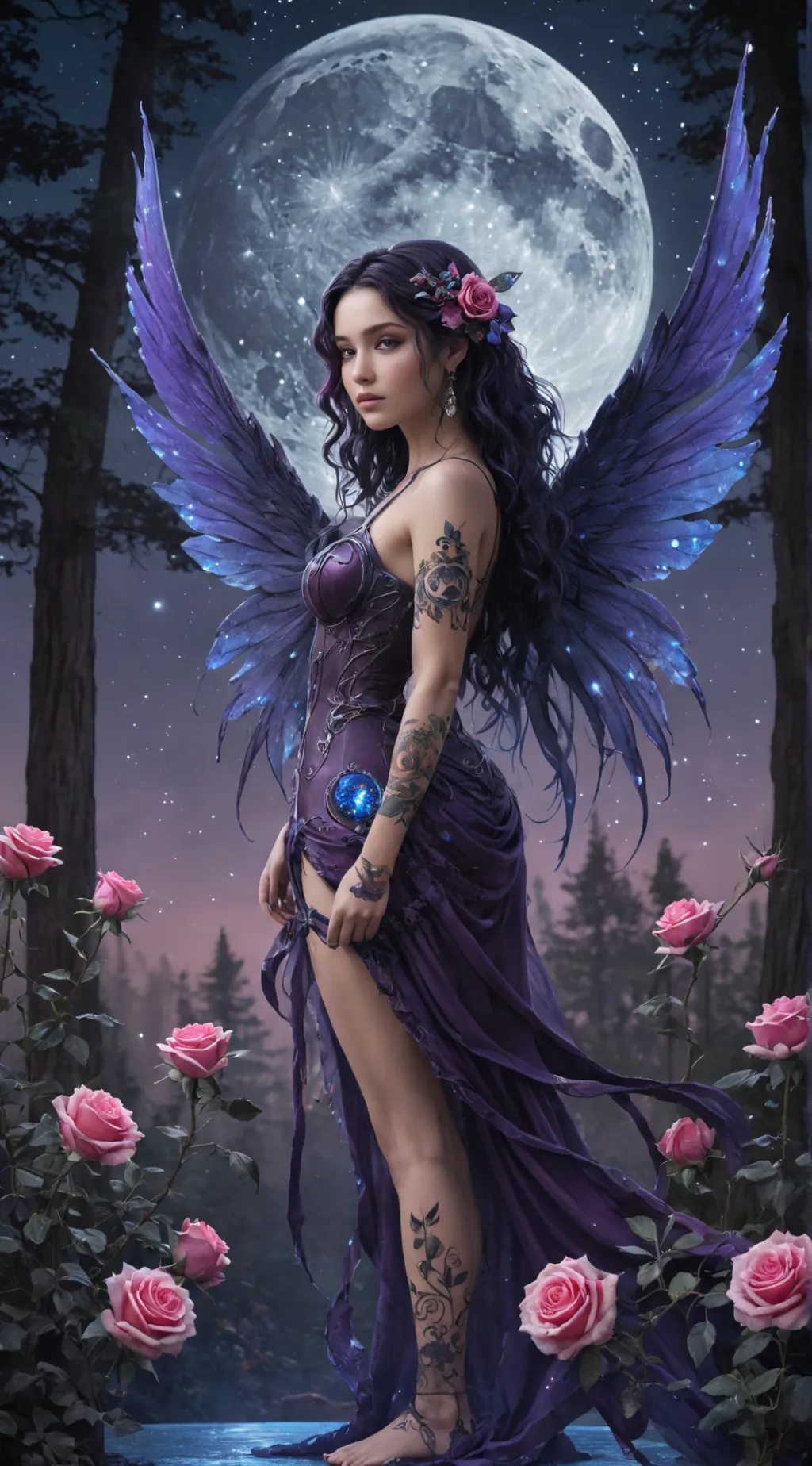 ai character: Treya Moonsong background