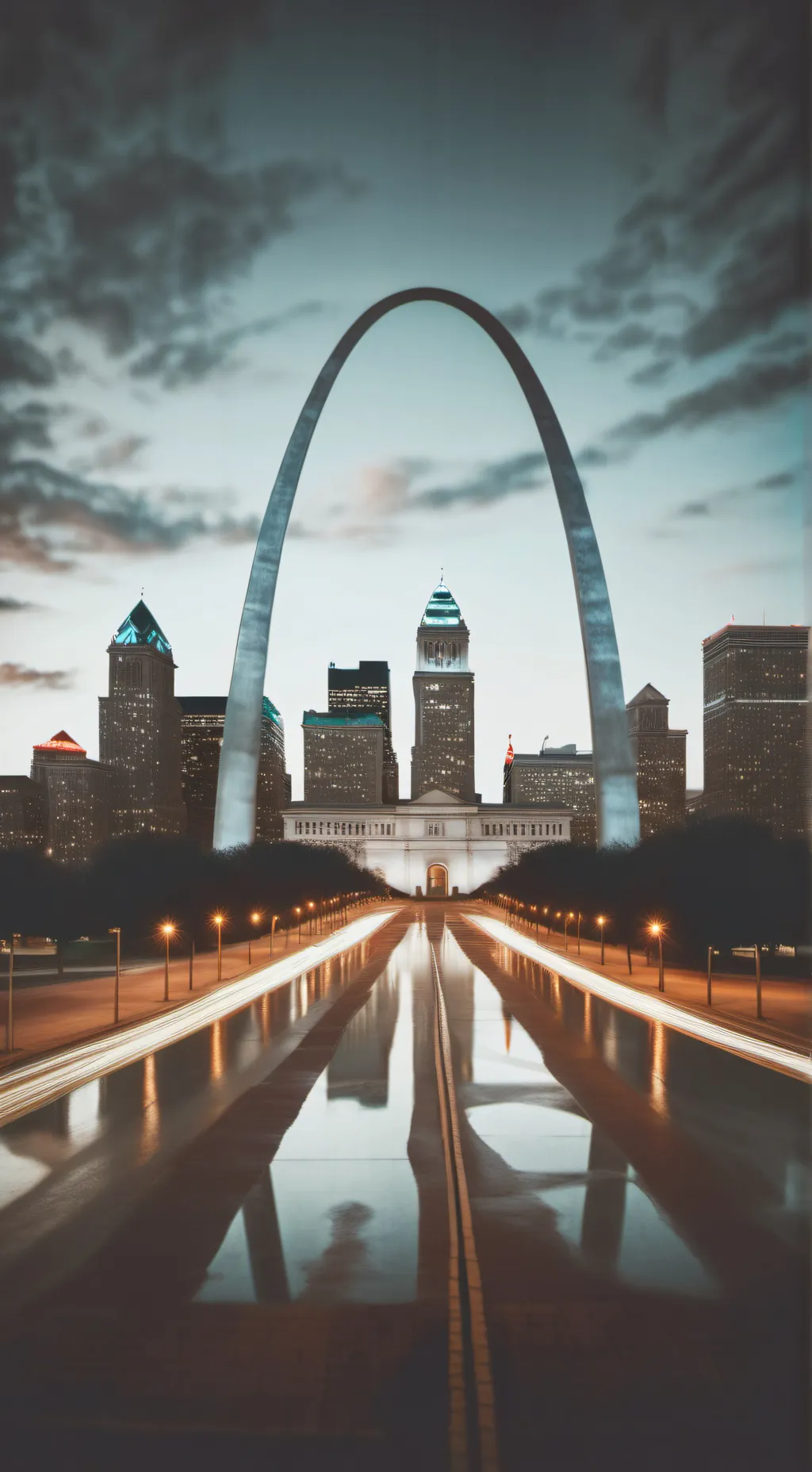 ai character: the gateway arch  background