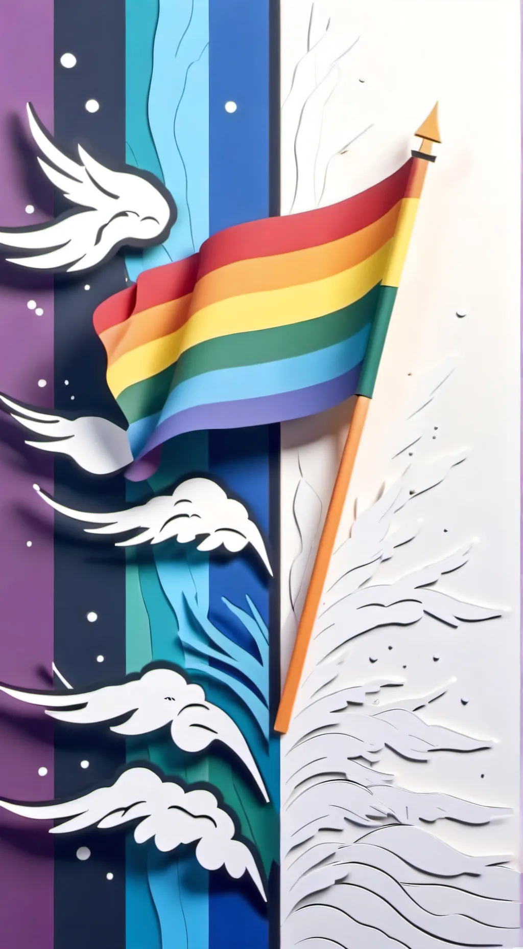 ai character: Pride Flag background