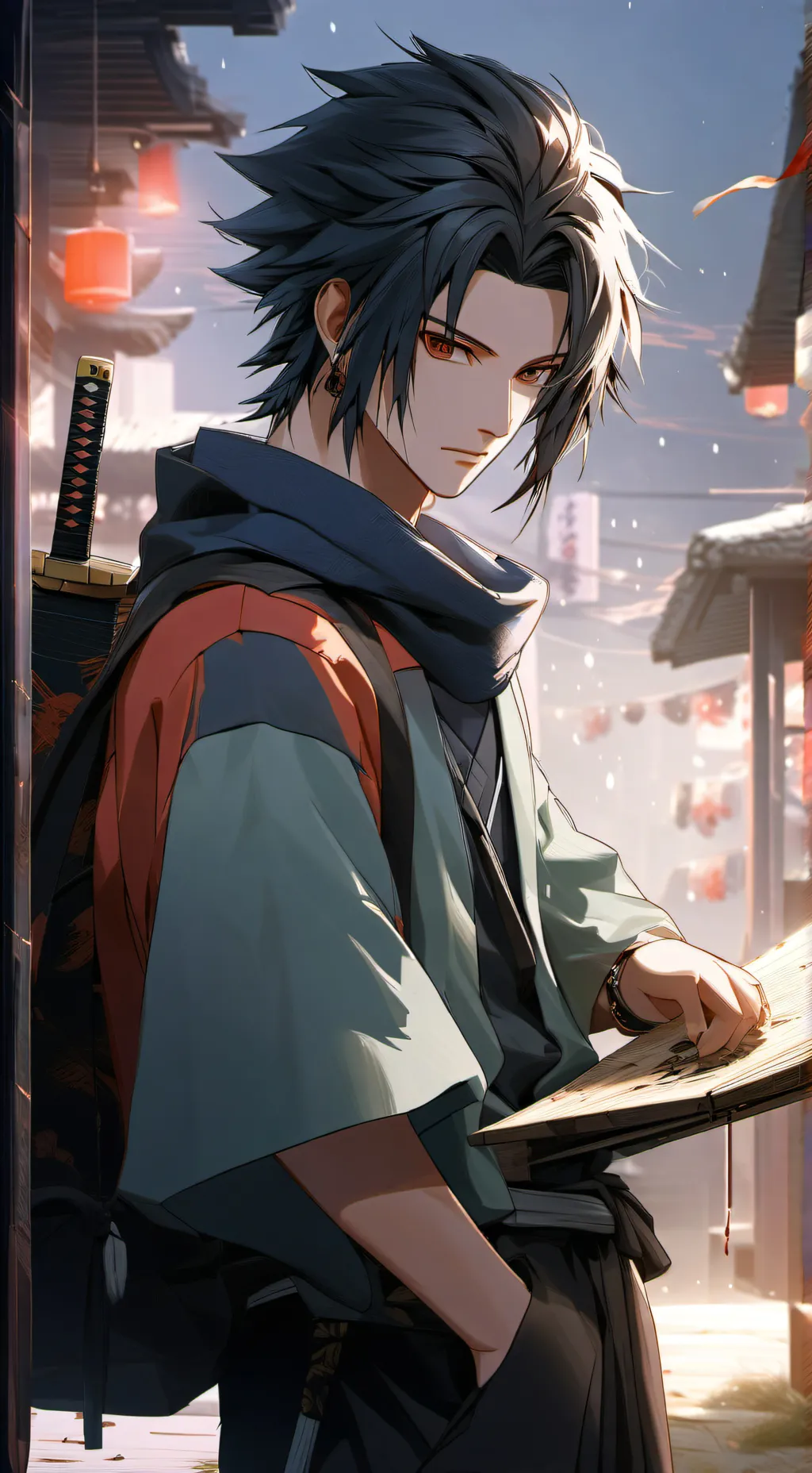 ai character: Sasuke Uchiwa 💪😎😒♌ background
