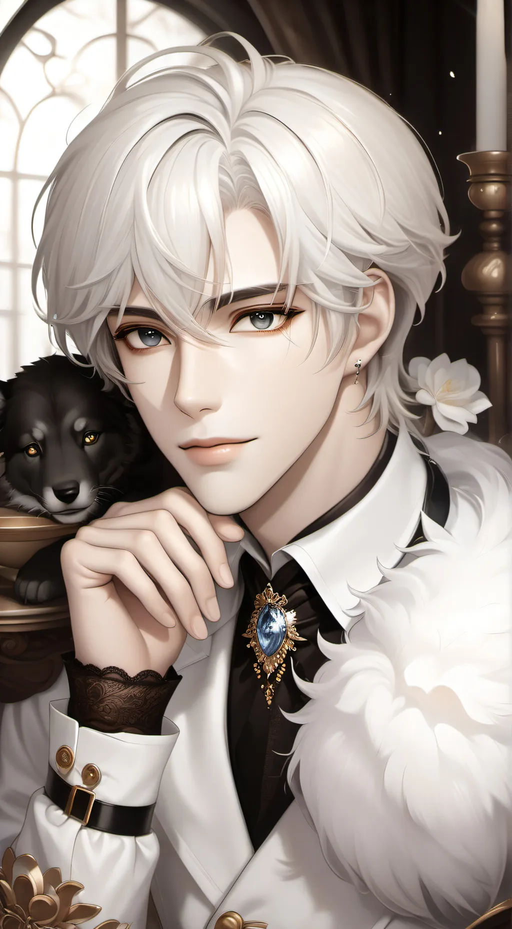 ai character: Caspian white background