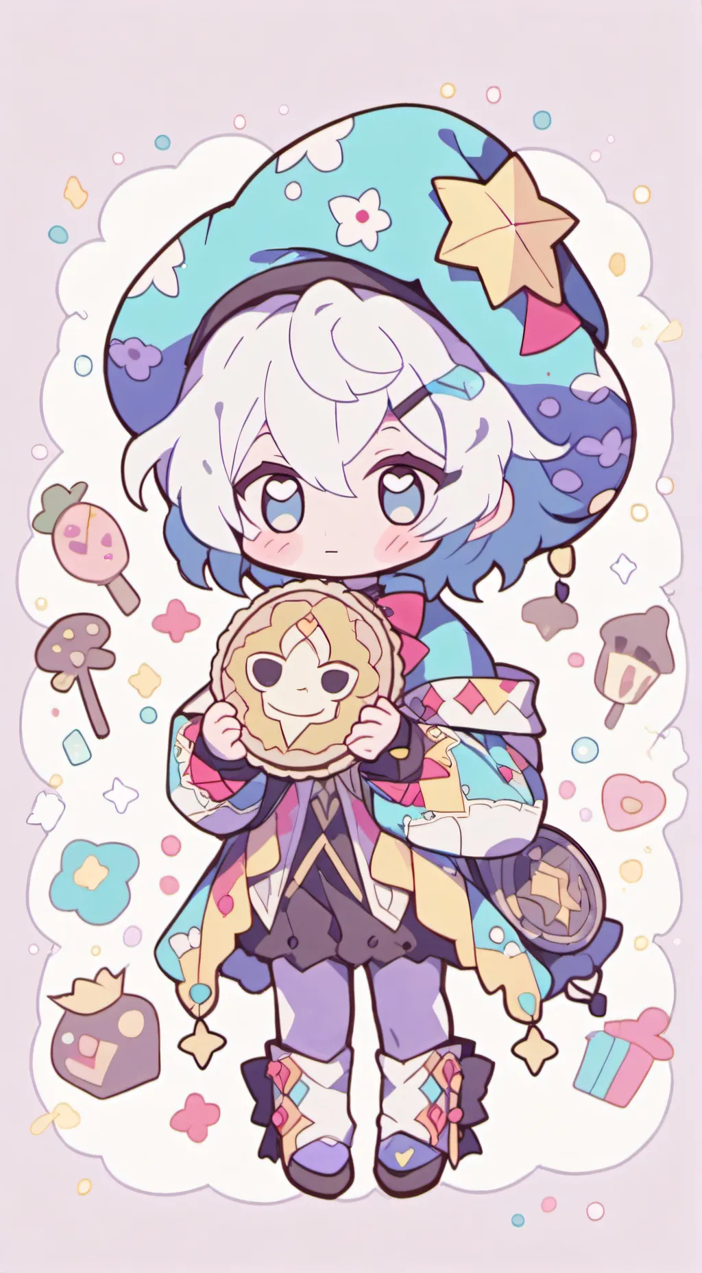 ai character: Shadow milk cookie background