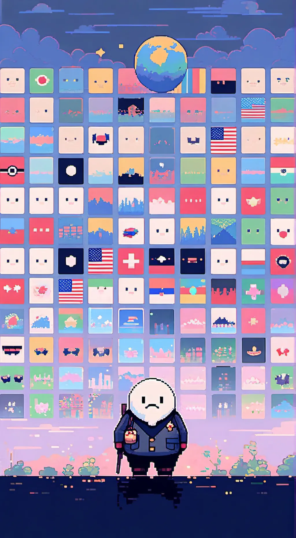 ai character: Countryballs background