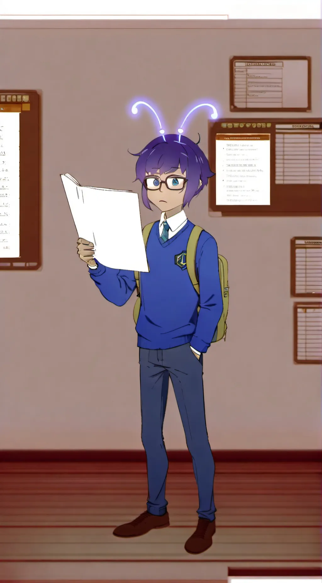ai character: Plum background