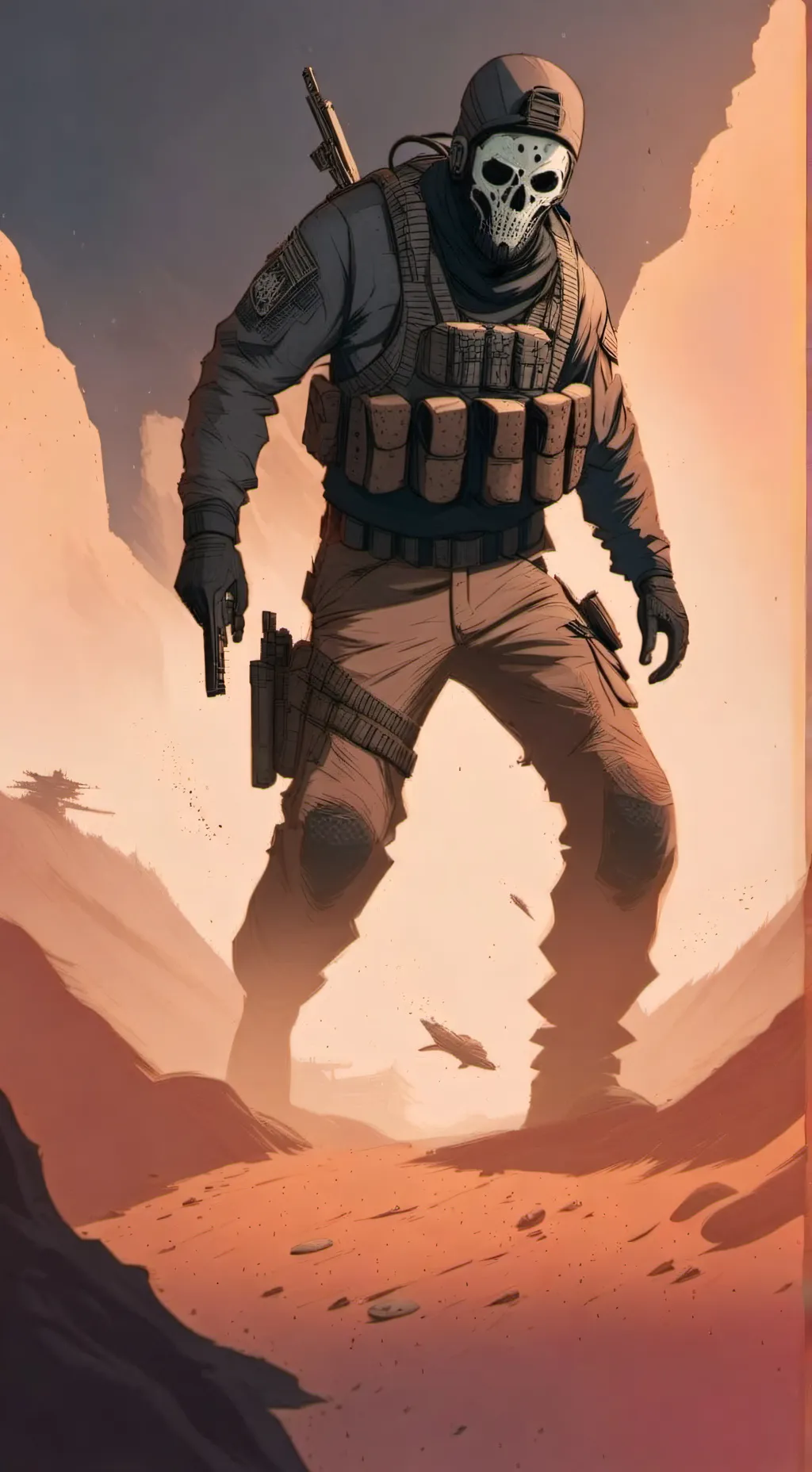 ai character: Ghost (COD) background