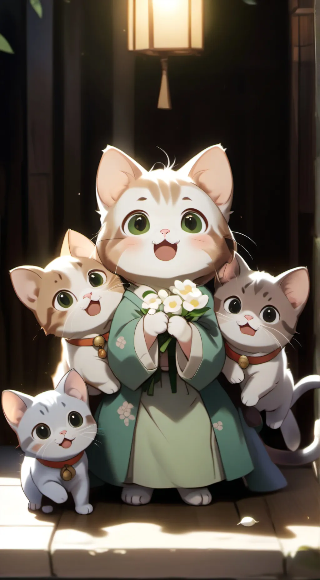 ai character: familia gato background